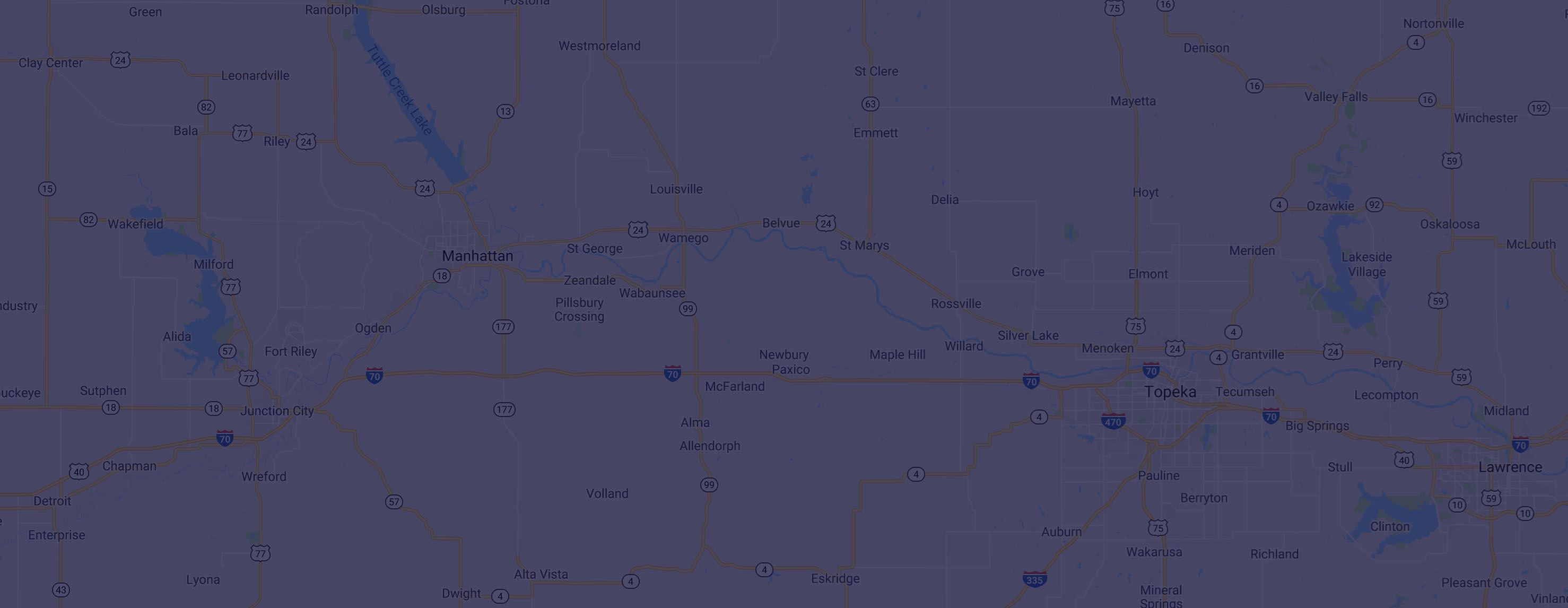 Map of Kansas from Google Maps