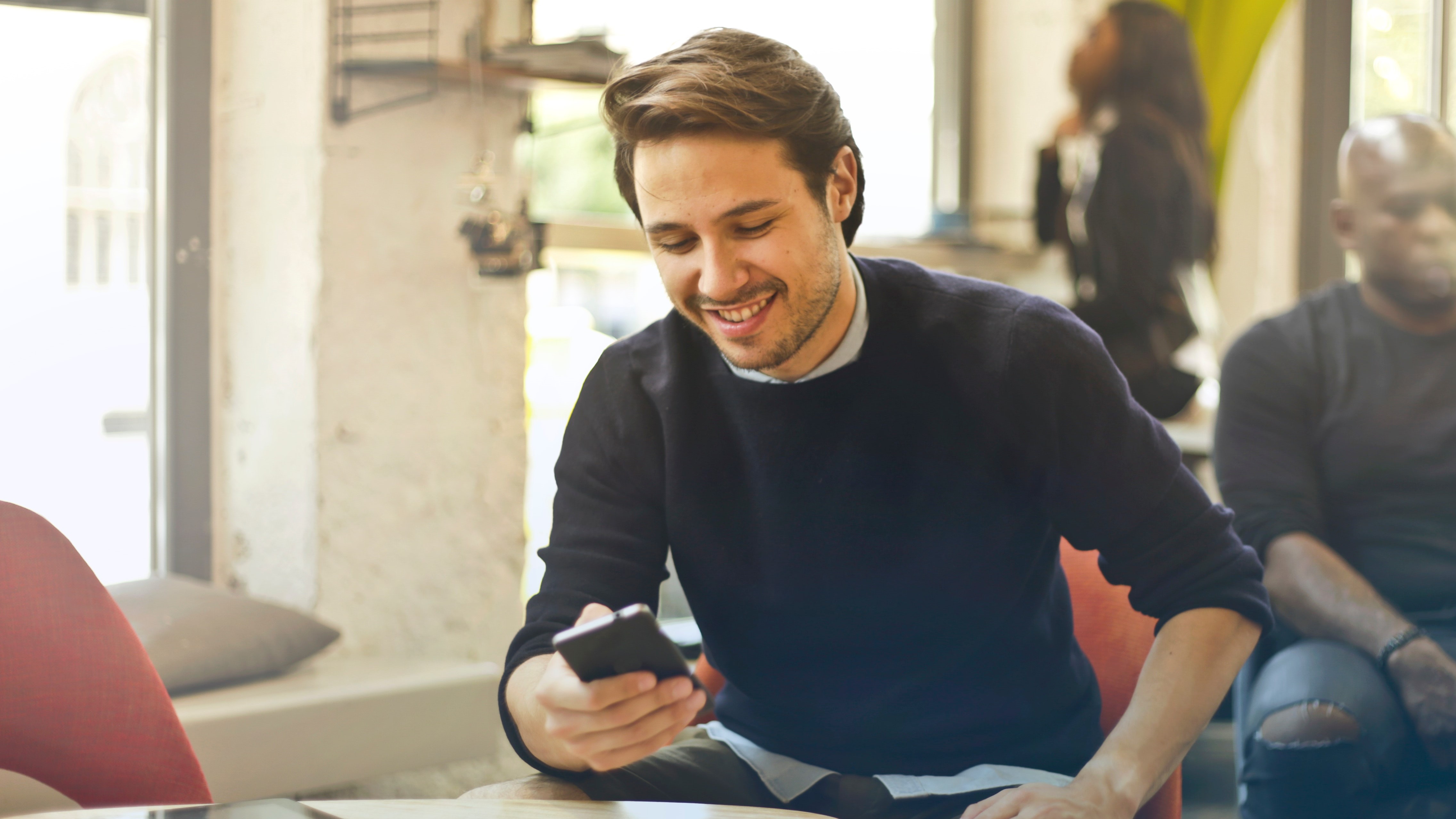 Mobile Banking Man with Phone